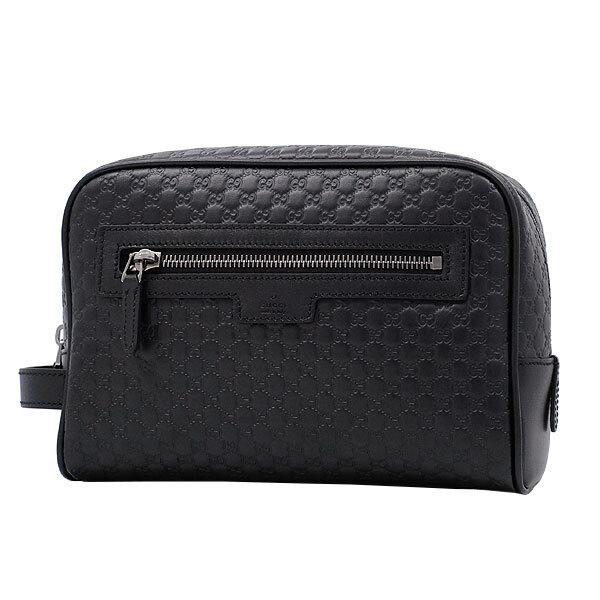 Gucci Guccissima Shoulder Bag Leather Black 562 1
